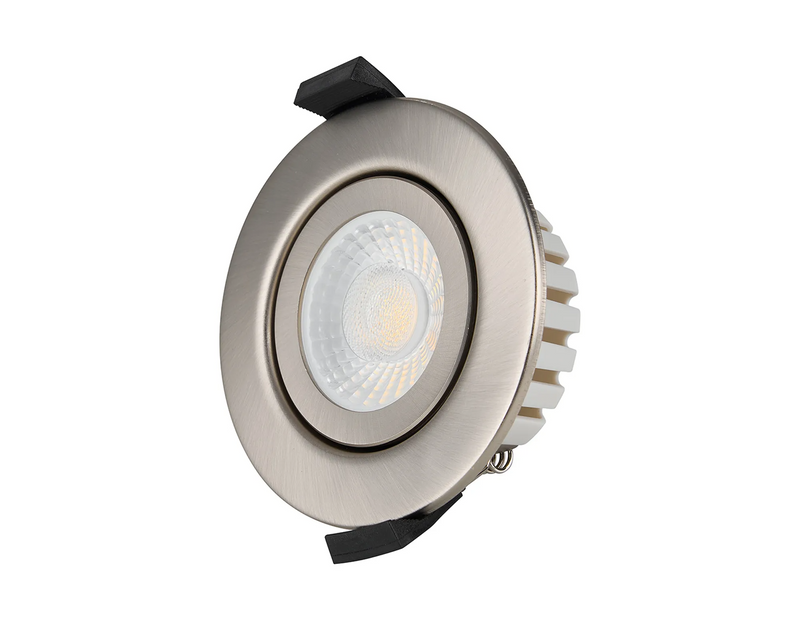 Load image into Gallery viewer, C-Lighting Francisco , Triac Dimmable CCT LED Fire Rated Adjustable Downlight, Brushed Nickel, Cut Out: 70mm, 700lm, 60°, DRIVER INC., IP65 - 61551
