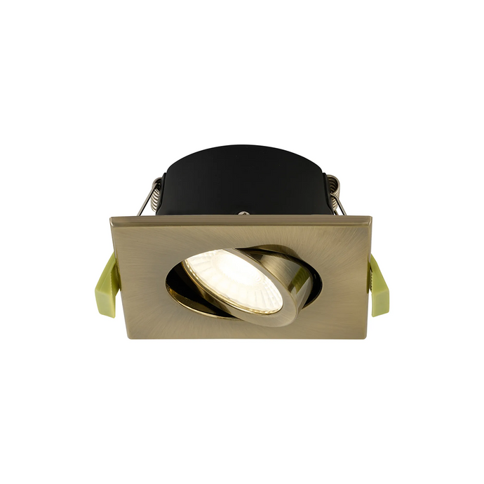 C-Lighting Molly 4/6/8W, Triac Dimmable 4CCT LED Fire Rated Downlight, Antique Brass Square Tilt - 72989