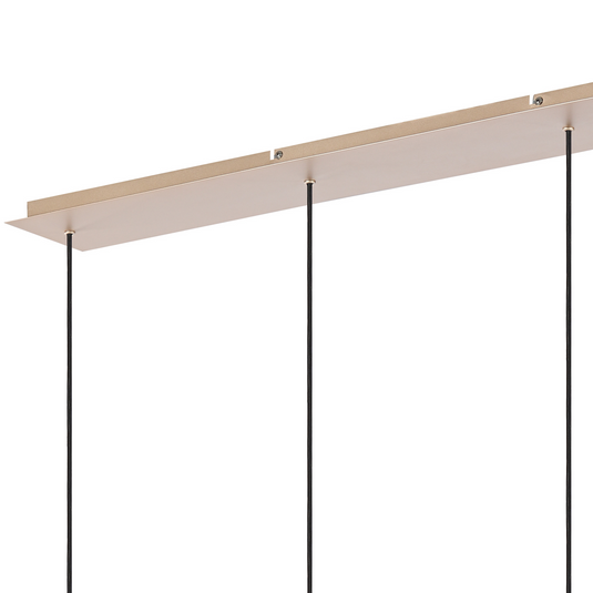 C-Lighting Bridge Ribbed Linear Pendant, 4 Light Adjustable E27, Light Gold/Frosted Wide Line Glass -