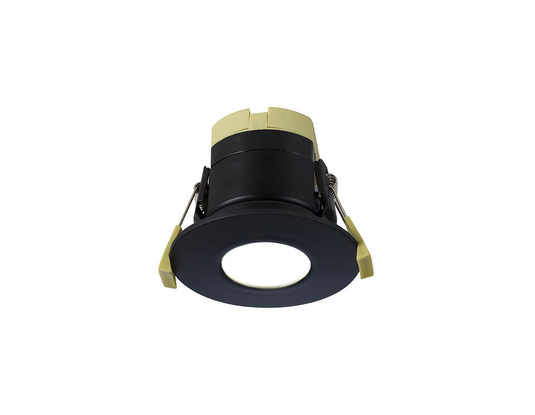 C-Lighting Vauxhall 8W Dimmable CCT LED Fire Rated Downlight Matt Black Fascia IP65 - 42506