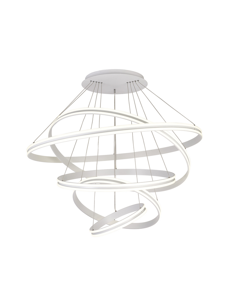 Load image into Gallery viewer, C-Lighting Circles Pendant, 5 Tier 150W LED, 4000K, 6800lm, Triac Dimmable, Matt White, 3yrs Warranty - 60841
