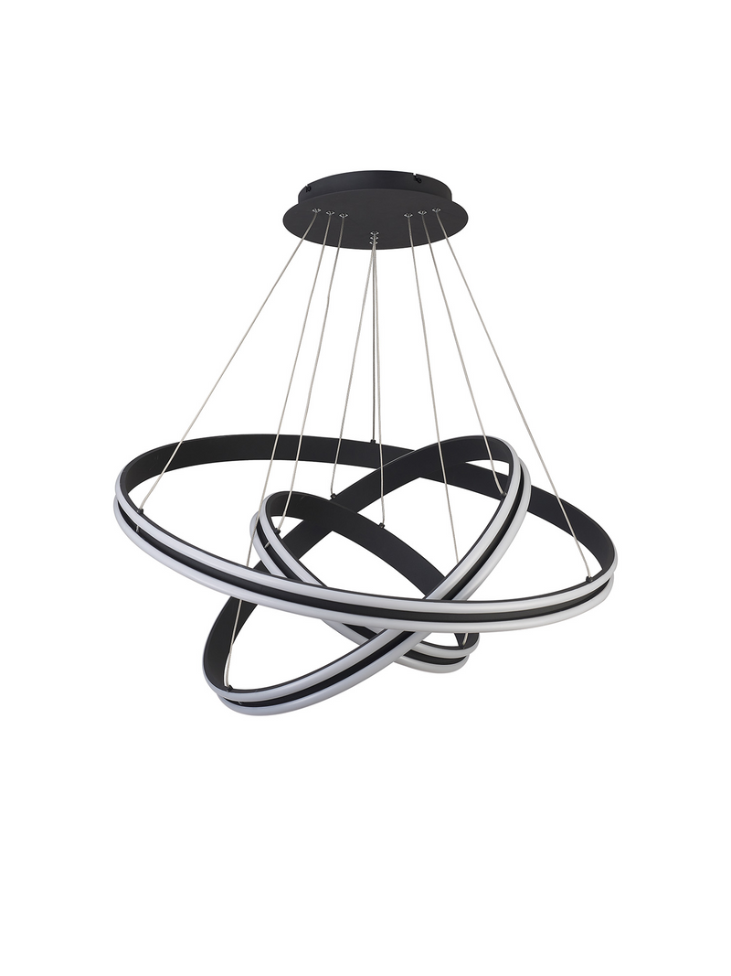 Load image into Gallery viewer, C-Lighting Circles Pendant, 3 Tier 50W,30W,20W LED, 4000K, 5470lm, Triac Dimmable, Graphite, 3yrs Warranty - 60839
