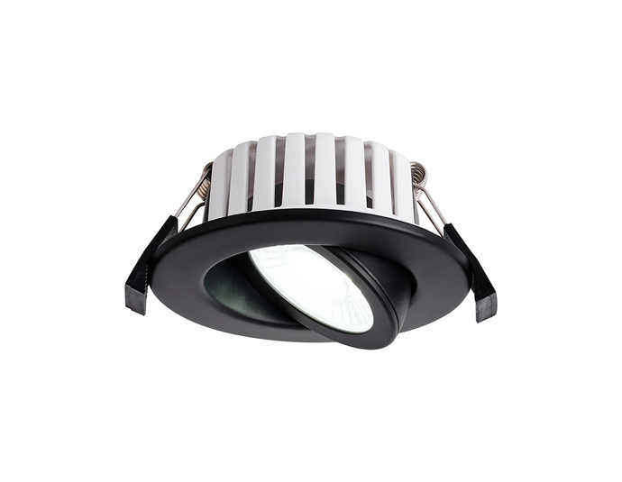 C-Lighting Francisco , Triac Dimmable CCT LED Fire Rated Adjustable Downlight, Matt Black, Cut Out: 70mm, 700lm, 60°, DRIVER INC., IP65 - 61552