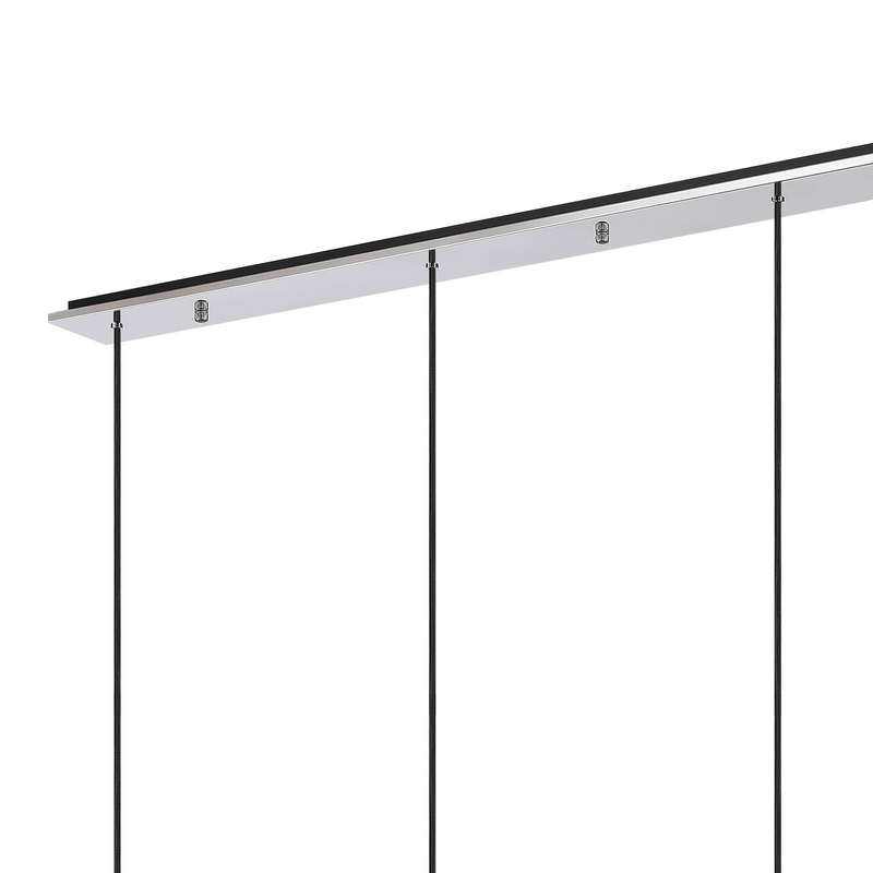 Load image into Gallery viewer, C-Lighting Bridge Linear Pendant, 4 Light Adjustable E27, Polished Nickel/Black/Iridescent Fade Glass - 61040
