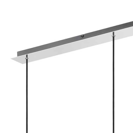 C-Lighting Bridge Linear Pendant, 3 Light Adjustable E27, Polished Nickel/Black/Amber Glass - 61015