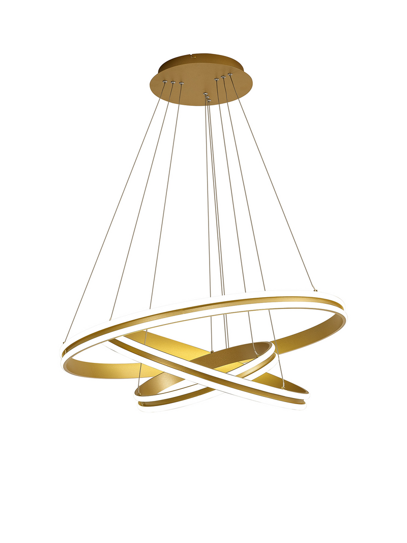 Load image into Gallery viewer, C-Lighting Circles Pendant, 3 Tier 50W,30W, 20W LED, 3500K, 5470lm, Dimmable, Sand Gold, 3yrs Warranty - 60840
