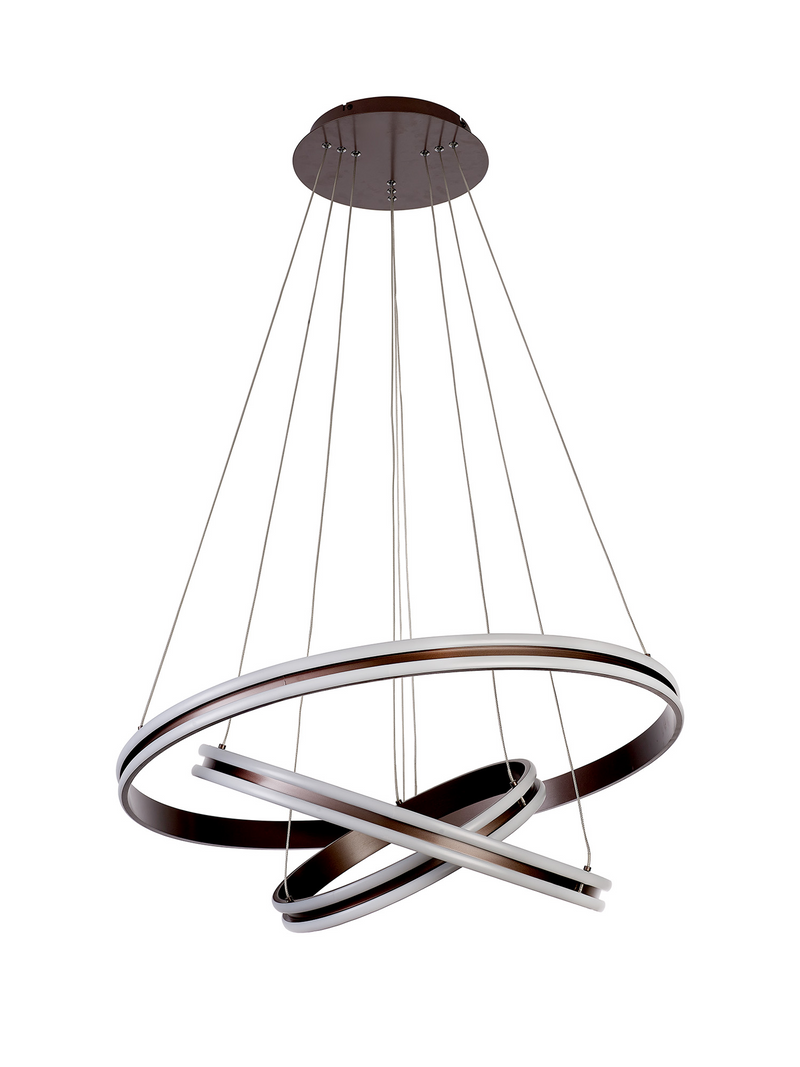 Load image into Gallery viewer, C-Lighting Circles Pendant, 3 Tier 50W,30W,20W LED, 3500K, 5470lm, Triac Dimmable, Coffee, 3yrs Warranty - 60838
