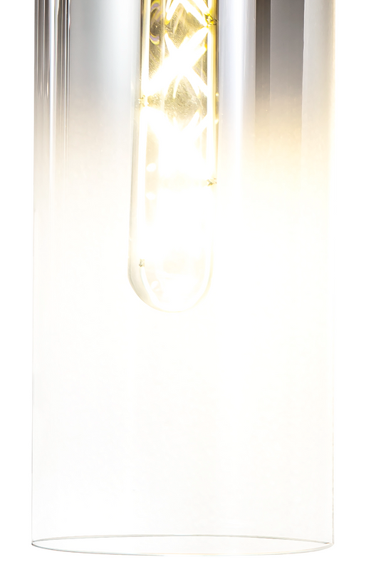 C-Lighting Bridge Slim Single Switched Wall Lamp, 1 Light, E27, Black/Smoke Fade Glass - 30517