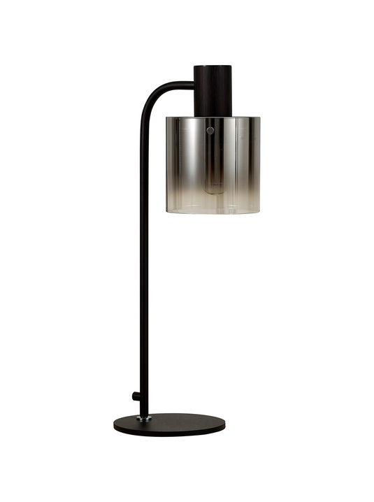 C-Lighting Bridge Large Table Lamp, 1 Light E27, Black / Smoke Fade Glass - 42089