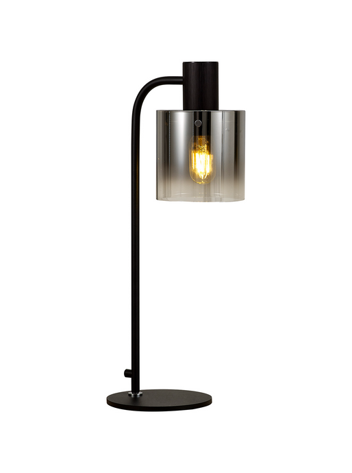 C-Lighting Bridge Large Table Lamp, 1 Light E27, Black / Smoke Fade Glass - 42089