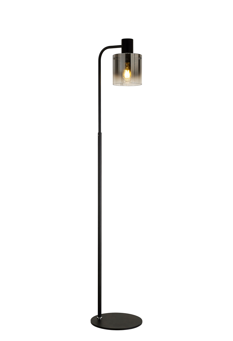 Load image into Gallery viewer, C-Lighting Bridge Floor Lamp, 1 Light E27, Black / Smoke Fade Glass - 42091
