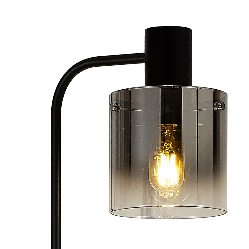 Load image into Gallery viewer, C-Lighting Bridge Floor Lamp, 1 Light E27, Black / Smoke Fade Glass - 42091
