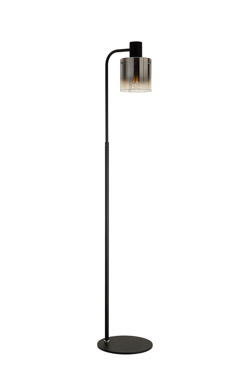 Load image into Gallery viewer, C-Lighting Bridge Floor Lamp, 1 Light E27, Black / Smoke Fade Glass - 42091
