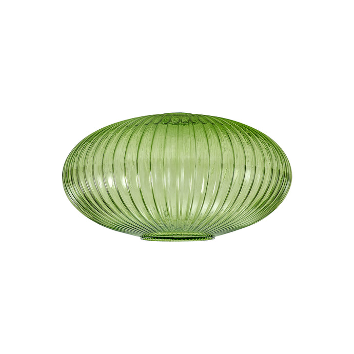 C-Lighting Chisel 30cm Oval Sphere Ribbed Glass, Green - 42112