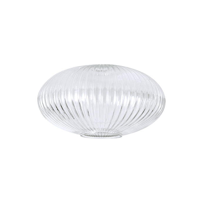 C-Lighting Chisel 30cm Oval Sphere Ribbed Glass, Clear - 42130