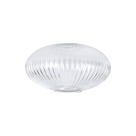 C-Lighting Chisel 30cm Oval Sphere Ribbed Glass, Clear - 42130