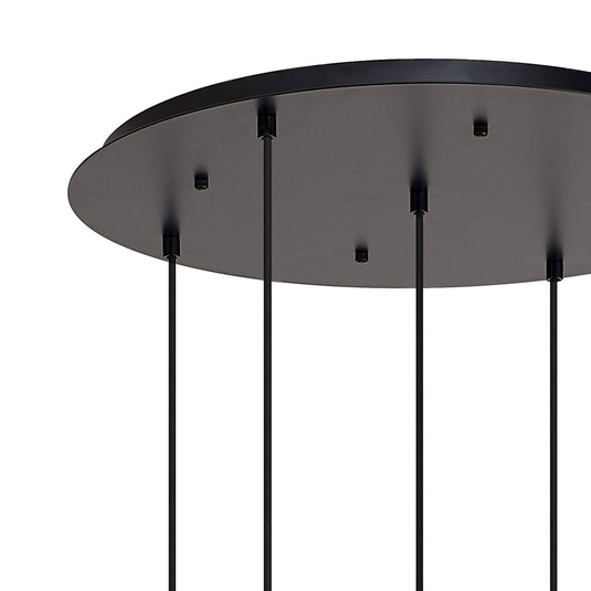 C-Lighting Chisel 2.5m Round Suspension Kit, 5 x E27, Matt Black - 42133