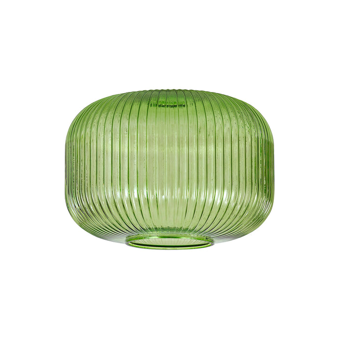 C-Lighting Chisel 30cm Round Ribbed Glass, Green - 42245