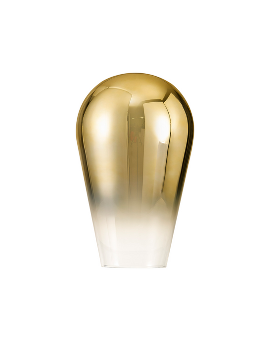 C-Lighting Chisel 23cm Pear Shaped Glass, Gold/Clear - 42473