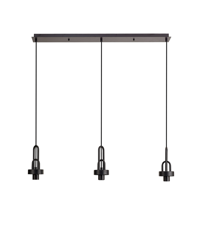 Load image into Gallery viewer, C-Lighting Chisel Linear Suspension Kit, 3 x E27, Matt Black/Matt Black - 42512
