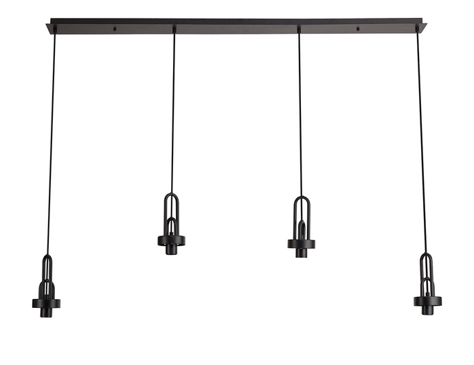 C-Lighting Chisel Linear Suspension Kit, 4 x E27, Matt Black/Matt Black - 42513