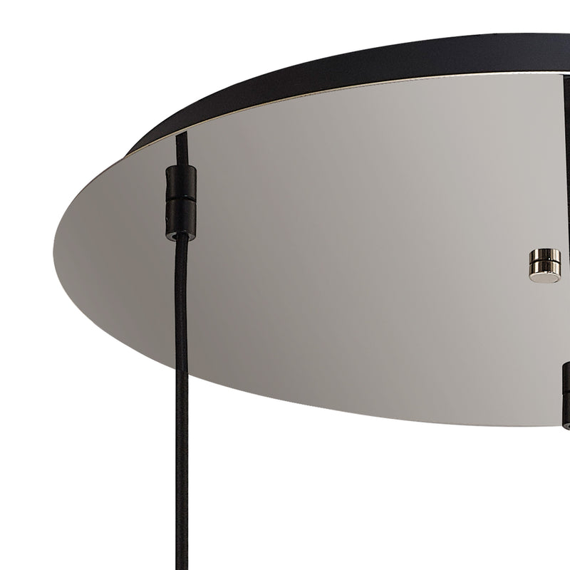 Load image into Gallery viewer, C-Lighting Chisel 2m Round Suspension Kit, 3 x E27, Polished Nickel/Matt Black - 42522
