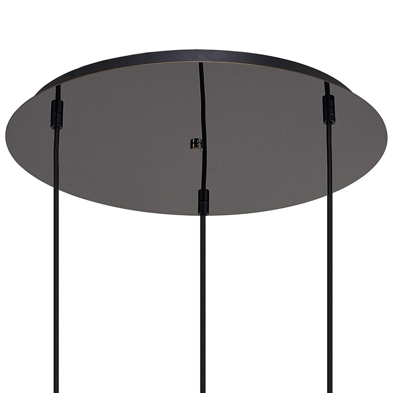 Load image into Gallery viewer, C-Lighting Chisel 2m Round Suspension Kit, 3 x E27, Black Chrome/Matt Black - 42523

