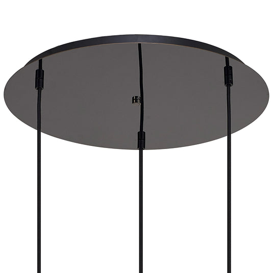 C-Lighting Chisel 2m Round Suspension Kit, 3 x E27, Black Chrome/Matt Black - 42523