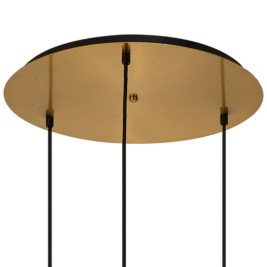 C-Lighting Chisel 2m Round Suspension Kit, 3 x E27, Brass Gold/Matt Black - 42524