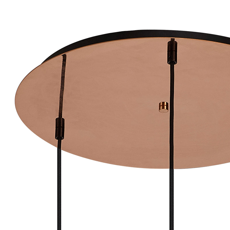 Load image into Gallery viewer, C-Lighting Chisel 2m Round Suspension Kit, 3 x E27, Copper/Matt Black - 42525
