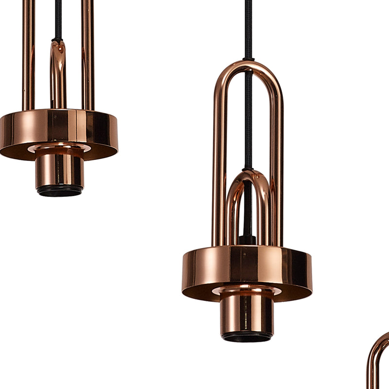 Load image into Gallery viewer, C-Lighting Chisel 2m Round Suspension Kit, 3 x E27, Copper/Matt Black - 42525
