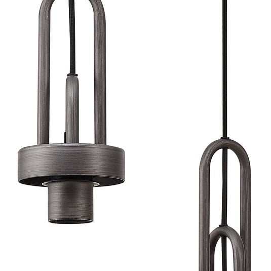 C-Lighting Chisel 2m Round Suspension Kit, 3 x E27, Aged Pewter/Matt Black - 42527
