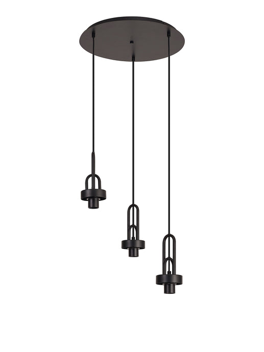 C-Lighting Chisel 2m Round Suspension Kit, 3 x E27, Matt Black - 42528