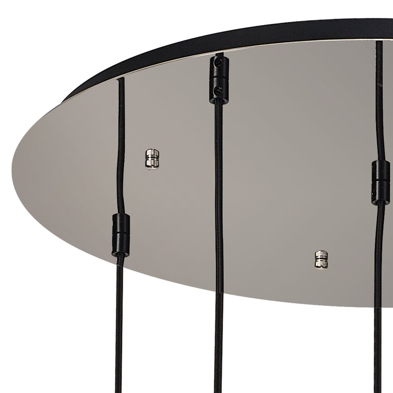 Load image into Gallery viewer, C-Lighting Chisel 2.5m Round Suspension Kit, 5 x E27, Polished Nickel - 42529
