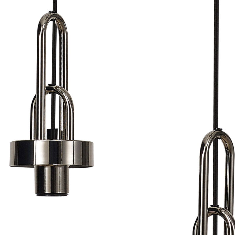 Load image into Gallery viewer, C-Lighting Chisel 2.5m Round Suspension Kit, 5 x E27, Polished Nickel - 42529
