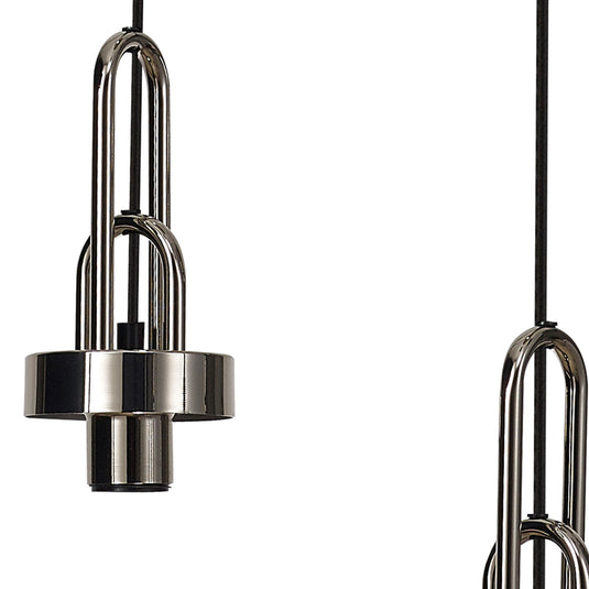 C-Lighting Chisel 2.5m Round Suspension Kit, 5 x E27, Polished Nickel - 42529