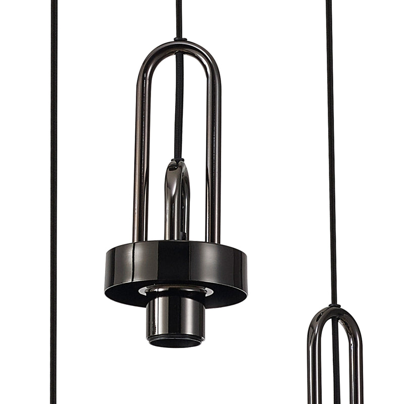 Load image into Gallery viewer, C-Lighting Chisel 2.5m Round Suspension Kit, 5 x E27, Black Chrome - 42530
