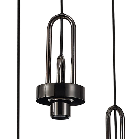 C-Lighting Chisel 2.5m Round Suspension Kit, 5 x E27, Black Chrome - 42530