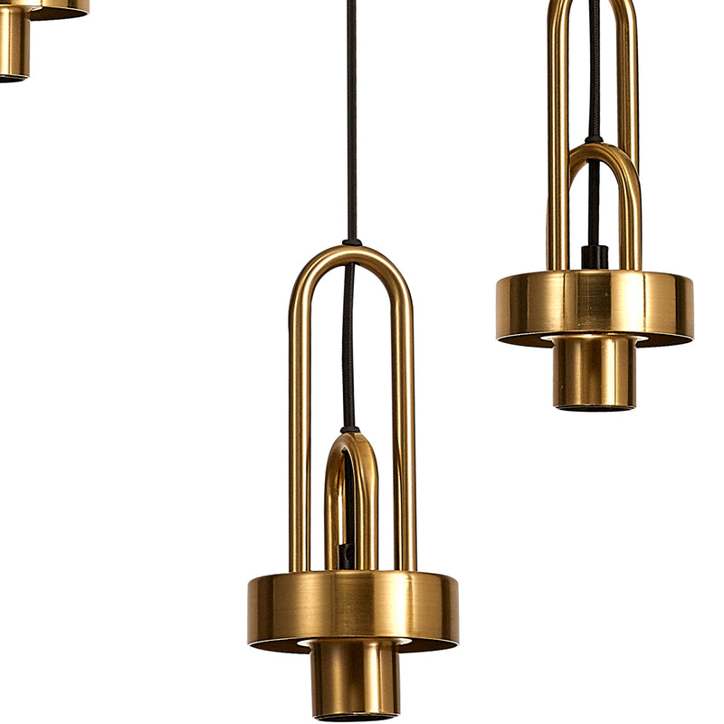 Load image into Gallery viewer, C-Lighting Chisel 2.5m Round Suspension Kit, 5 x E27, Brass Gold - 42531
