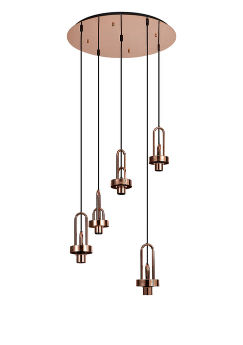 C-Lighting Chisel 2.5m Round Suspension Kit, 5 x E27, Copper - 42532