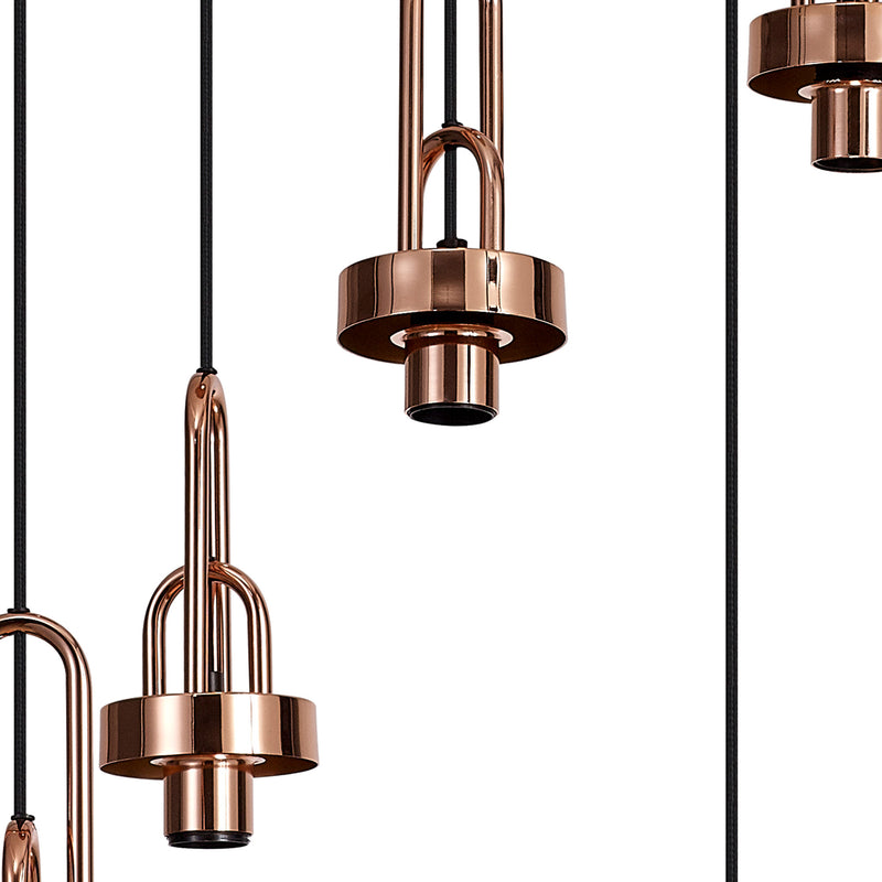 Load image into Gallery viewer, C-Lighting Chisel 2.5m Round Suspension Kit, 5 x E27, Copper - 42532

