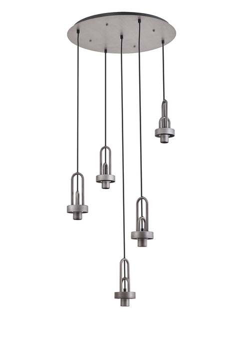 C-Lighting Chisel 2.5m Round Suspension Kit, 5 x E27, Aged Pewter - 42533