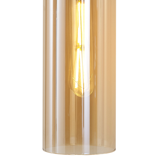 C-Lighting Bridge Slim Single Switched Wall Lamp, 1 Light, E27, Mocha / Amber Glass - 42732