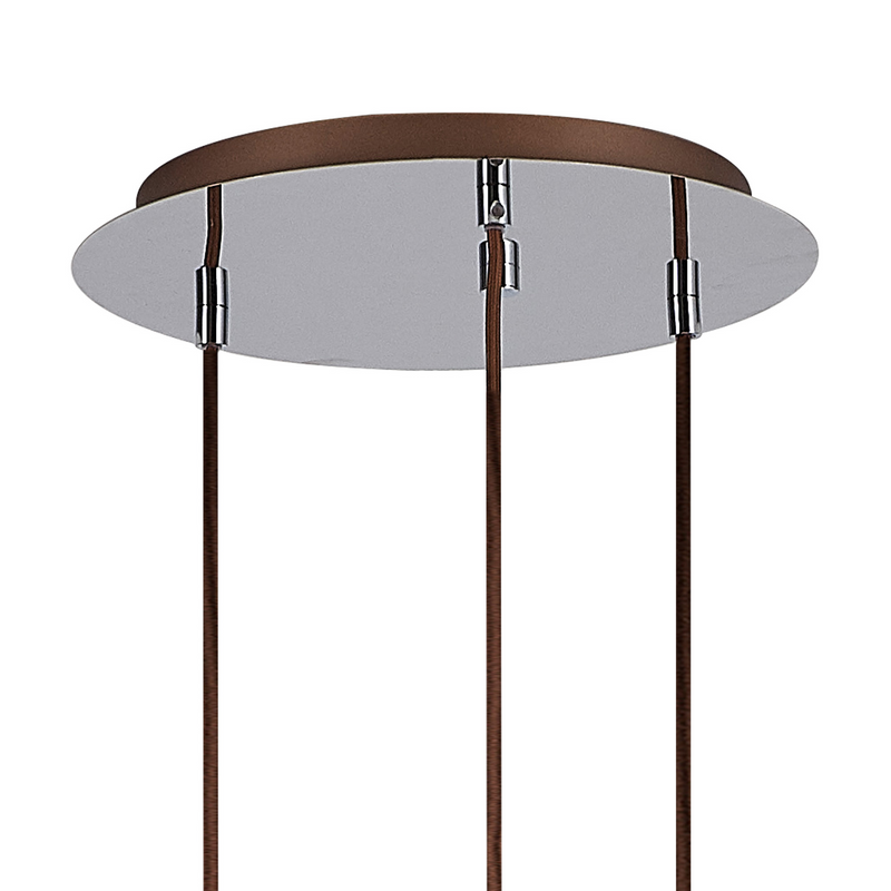 Load image into Gallery viewer, C-Lighting Bridge Slim Round Pendant, 3 Light Adjustable E27, Mocha / Amber Glass - 42733
