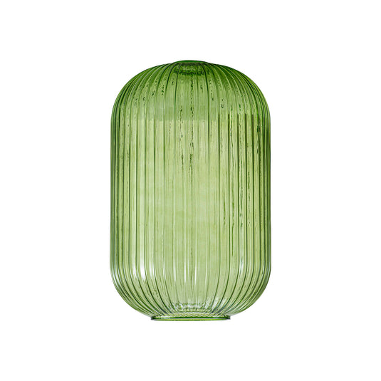 C-Lighting Chisel 20cm Tubular Ribbed Glass, Green - 42743