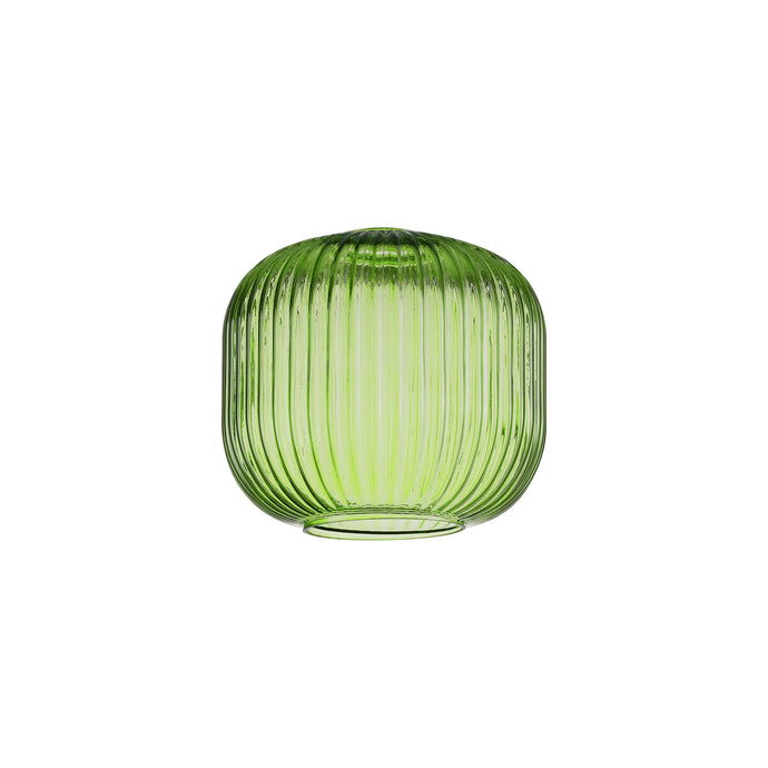 C-Lighting Chisel 20cm Pumpkin Shaped Ribbed Glass, Green - 43825