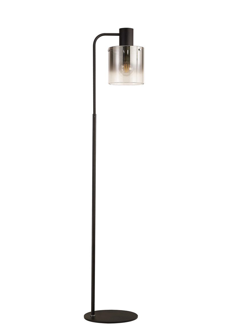 Load image into Gallery viewer, C-Lighting Bridge Large Floor Lamp, 1 Light E27, Black / Smoke Fade Glass - 47982
