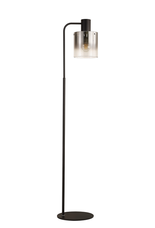 C-Lighting Bridge Large Floor Lamp, 1 Light E27, Black / Smoke Fade Glass - 47982