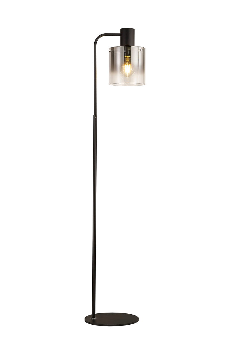 Load image into Gallery viewer, C-Lighting Bridge Large Floor Lamp, 1 Light E27, Black / Smoke Fade Glass - 47982
