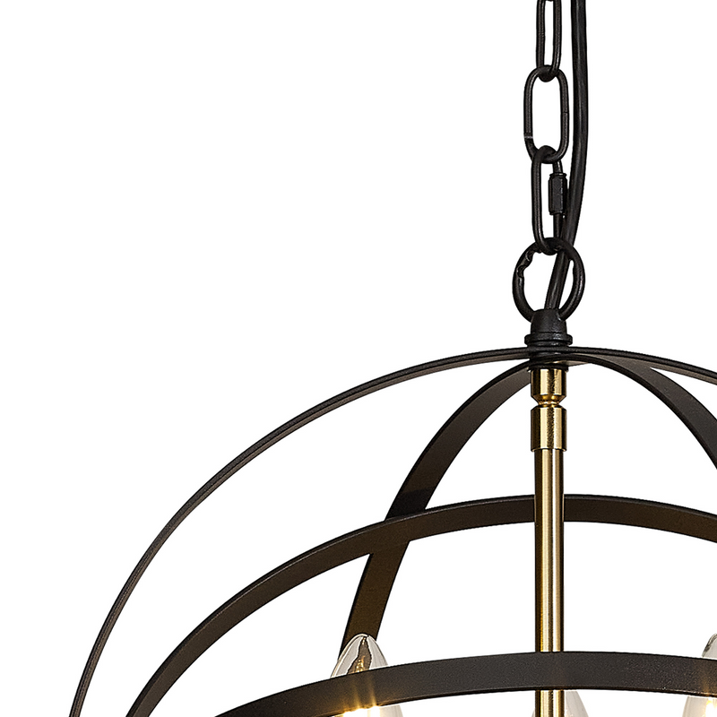 Load image into Gallery viewer, C-Lighting Hoath Pendant, 3 x E14, Black/Gold - 48451
